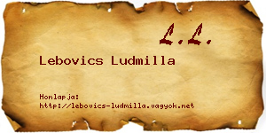 Lebovics Ludmilla névjegykártya